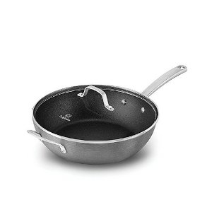Calphalon Classic Nonstick Jumbo Fryer Omelet Pan with Cover, 12", Grey