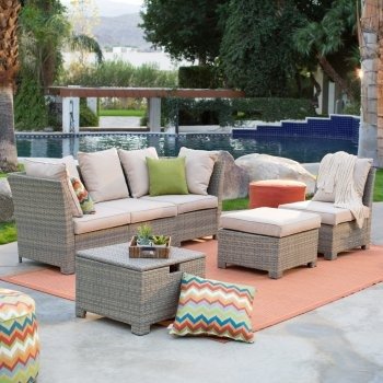 Coral Coast South Isle All-Weather Wicker Natural Outdoor Conversation Set