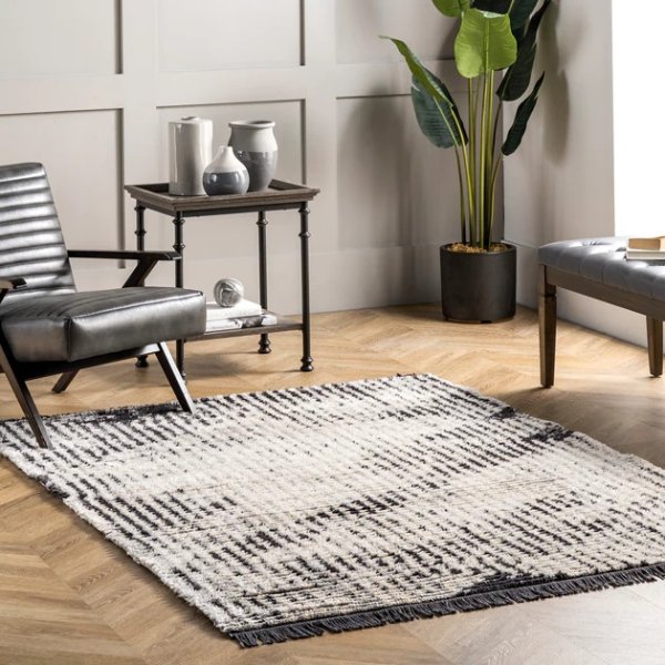 mandi soft shag abstract fringe area rug