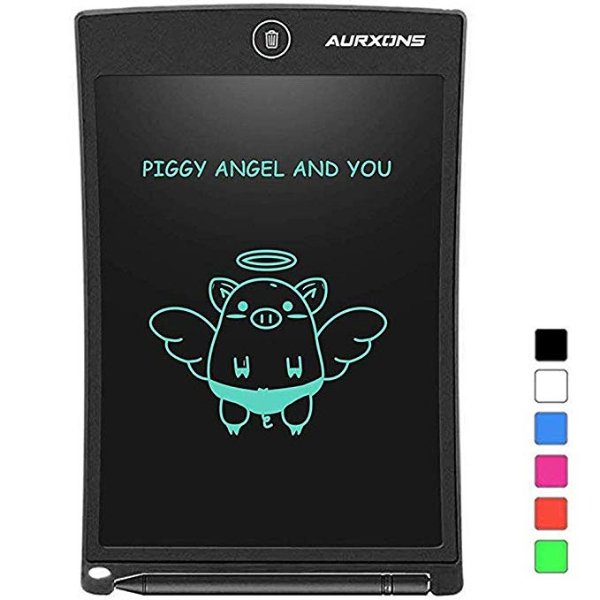 LCD Writing Tablet Electronic Writing Drawing Doodle Board Erasable 8.5-Inch Handwriting Paper Drawing Tablet for Kids Adults at Home School Office Black