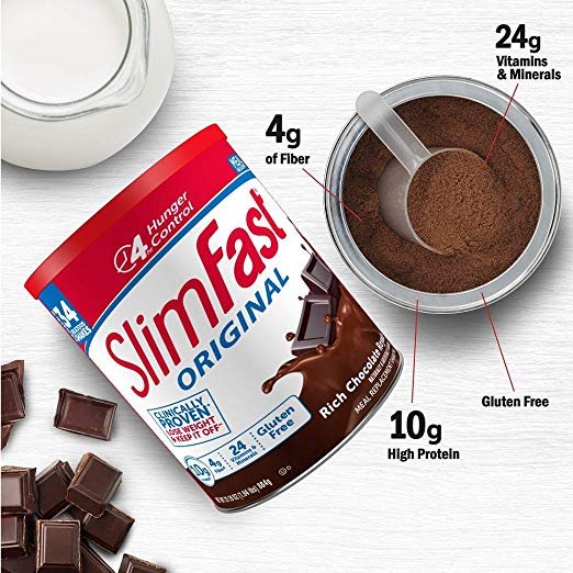 Slimfast 高蛋白巧克力代餐奶昔粉 31.18oz