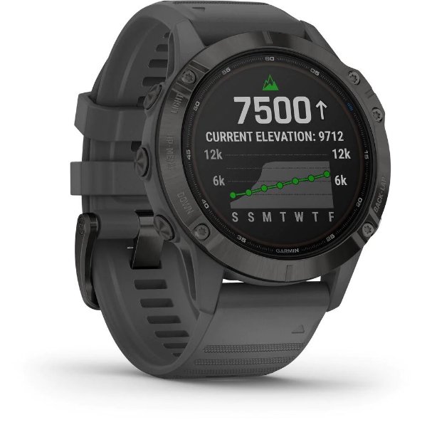 fenix 6 Pro Solar Multisport GPS Smartwatch (Black w/ Slate Gray Band)
