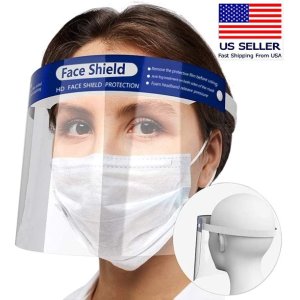 Full Face Shield Protection Safety Facial Guard Adjustable Transparent Breathable Fluid Resistant