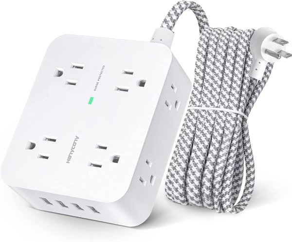 HANYCONY 8 Widely Outlets with 4 USB Charging Ports