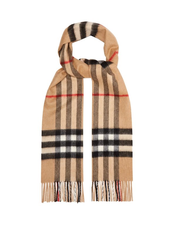 Giant checked-cashmere scarf