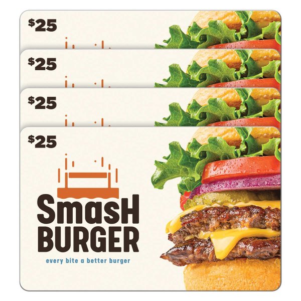 Smashburger $25 电子礼卡 4张