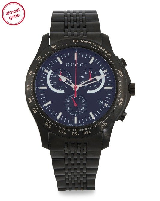 Men&#39;s Swiss Made Chrono G Timeless Black Bracelet Watch