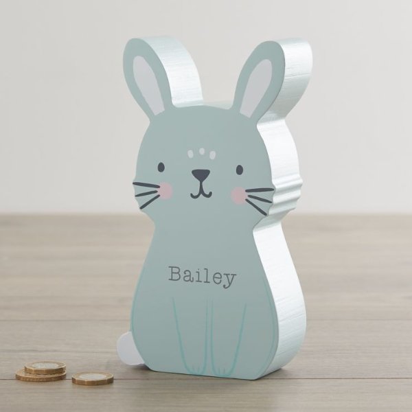 Personalized Bunny Money Box Welcome %1