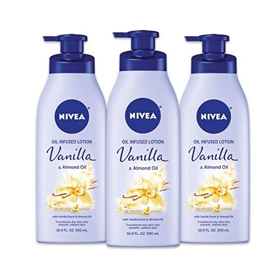 Vanilla and Almond Oil Infused Body Lotion, 50.7 Fl Oz, Pack of 3