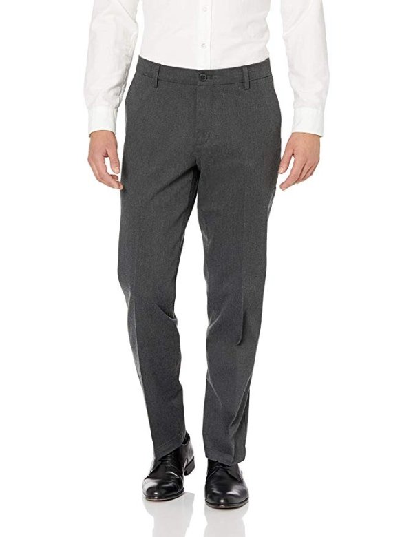 Men's Straight Fit Signature Khaki Lux Cotton Stretch Pants D2