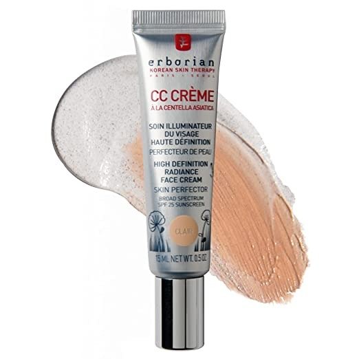 Color Correcting CC Cream With Centella Asiatica, Light Multi-Purpose Facial Concealer With Illuminating Finish Soothes & Hydrates - SPF Korean Skincare Skin Perfector