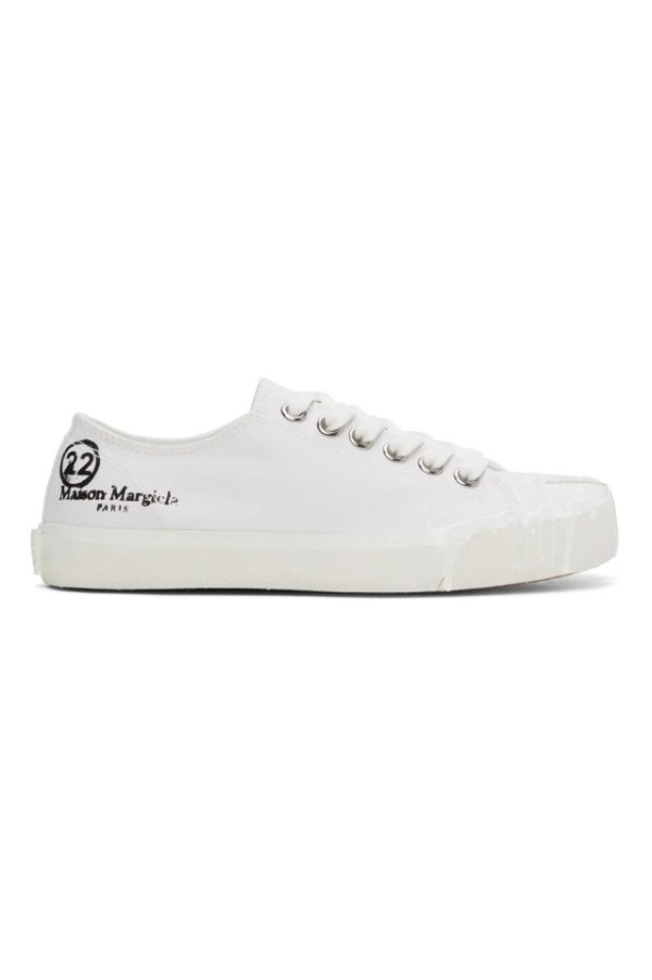 White Paintdrop Tabi Sneakers
