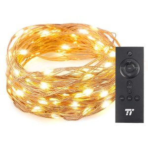 TaoTronics 33 ft 100 LED String Lights With RF Remote Control, Super Soft Copper Wire Waterproof Outdoor And Indoor Decorative Lights For Bedroom, Patio, Garden, Gate, Yard, and More @ Amazon