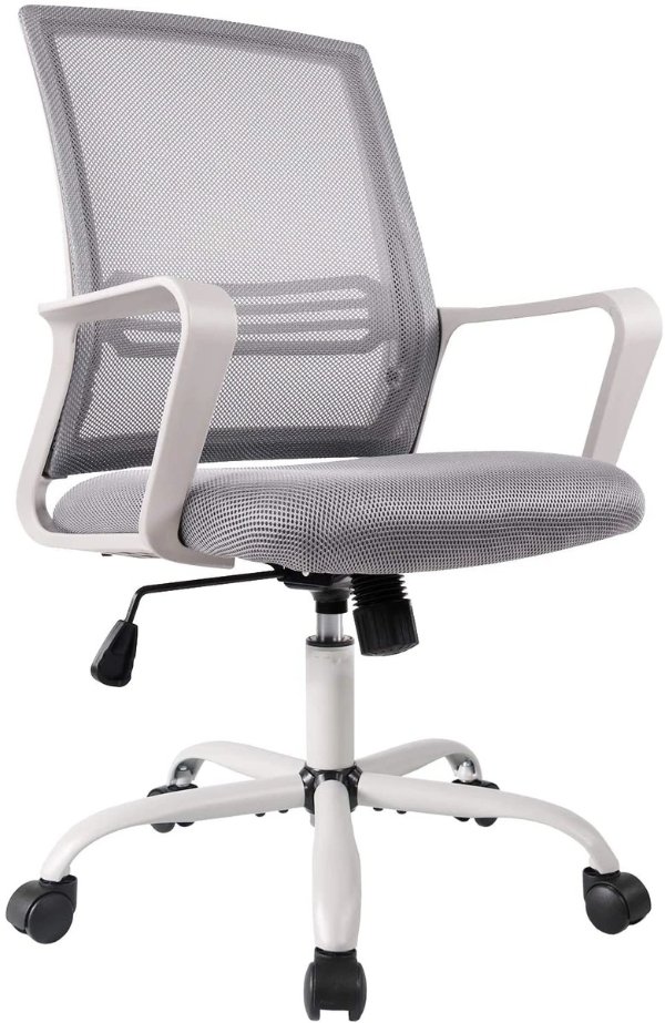 Milemont Office Chair, Mid Back Mesh Office Computer Swivel Desk Task Chair, Ergonomic Executive Chair with Armrests, Gery
