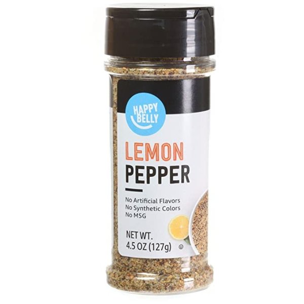 Amazon Brand - Happy Belly Lemon Pepper Seasoning Salt, 4.5 Ounce