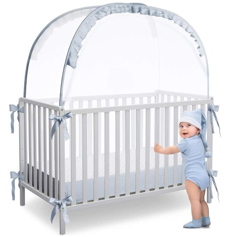 L RUNNZER Baby Crib Tent, Pop up Nursery Net to Keep Baby from Climbing Out, Protect Your Baby from Falls and Bite