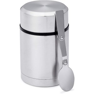 Amazon Basics Stainless Steel Food Container with foldable spoon | 500ml