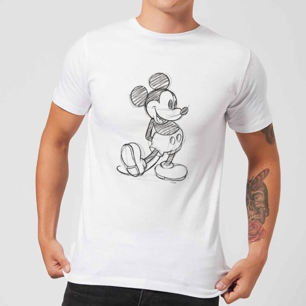 Mickey Mouse Sketch Men's T-Shirt - White