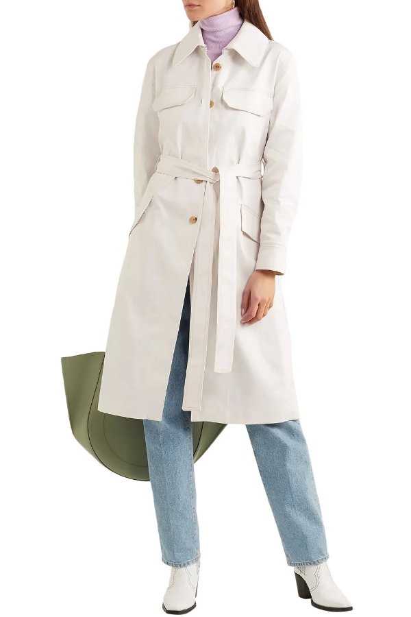 Olesia cotton-blend twill trench coat