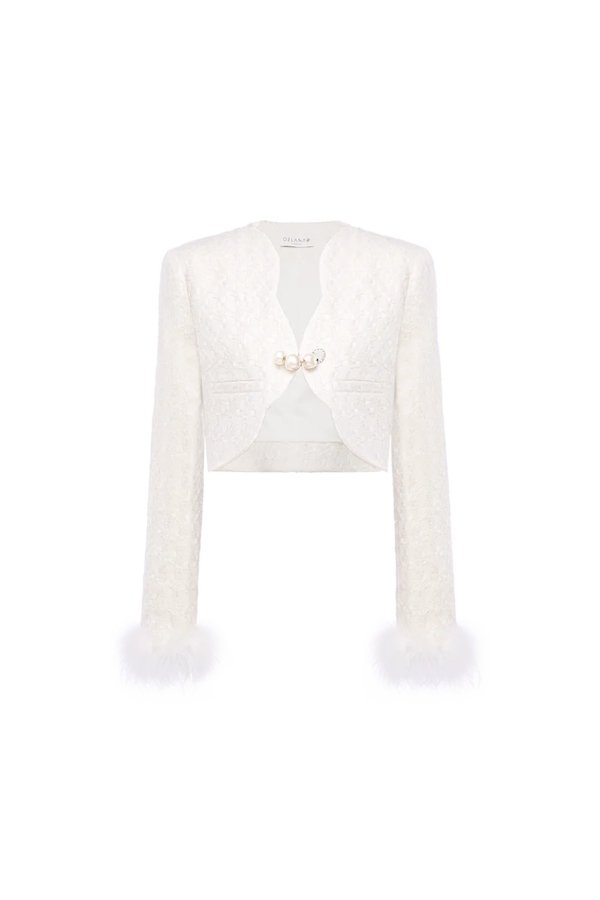 Seafall Tweed Pearl Jacket(White)