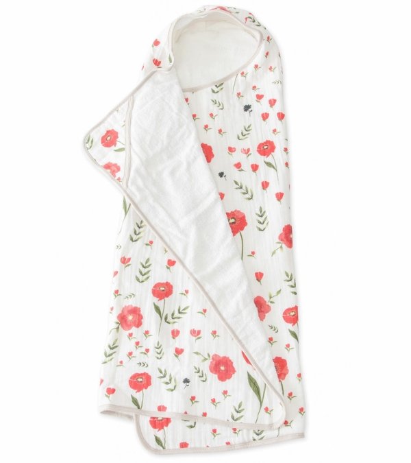 Cotton Big Kid Hooded Towel - Summer Poppy