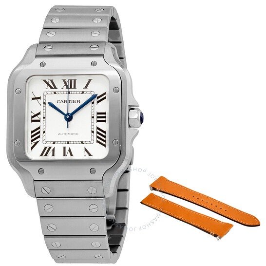 Santos Medium Model Silvered Opaline Dial Men's Watch WSSA0029