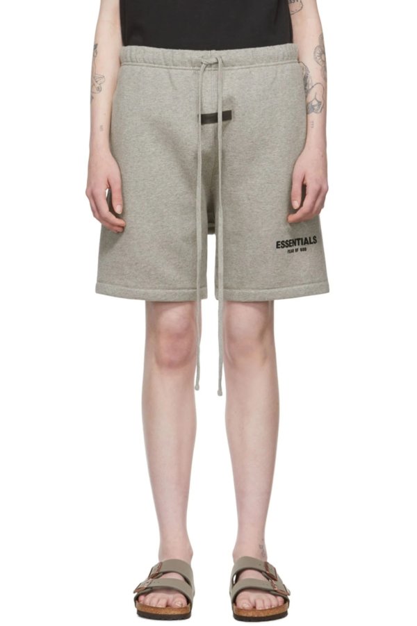 Gray Cotton Shorts
