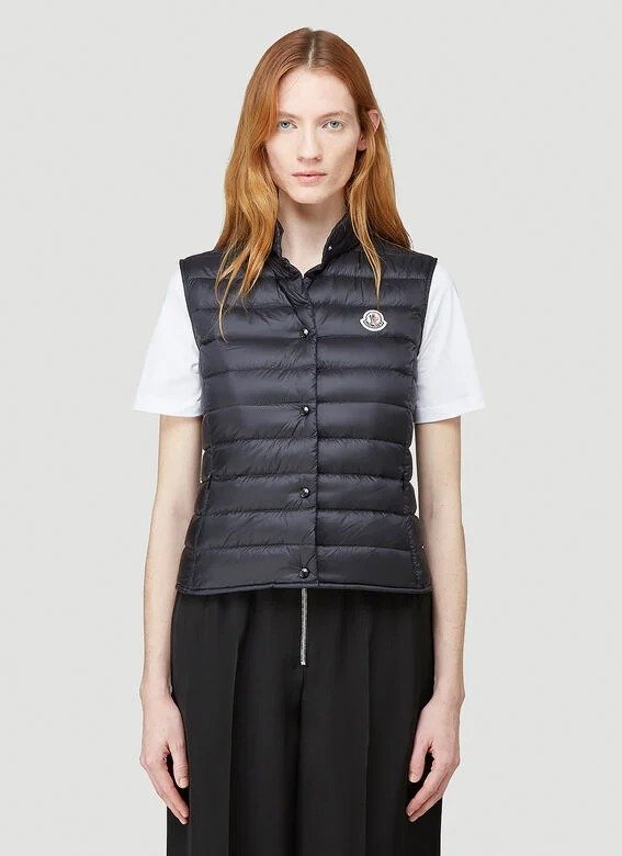 Quilted Sleeveless Jacket in Black