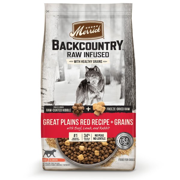 ® Backcountry® Adult Dog Food - Great Plains Red Recipe, With-Grain, High Protein, Raw