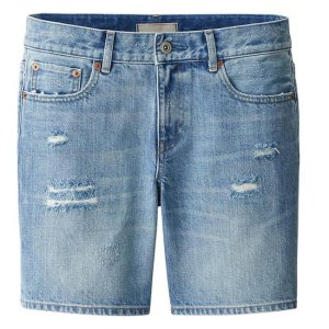 Women Pure Blue Japan Denim Shorts @ Uniqlo