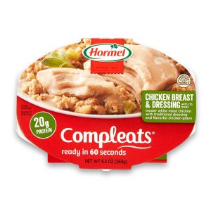 HORMEL COMPLEATS Chicken Breast & Dressing Microwave Tray, 9.5 Ounces (Pack of 6)