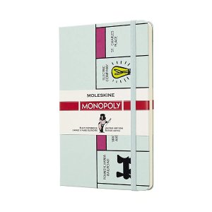 Moleskine Limited Edition Notebook Monopoly Board, Large, Plain, Teal, Hard Cover (5 x 8.25)