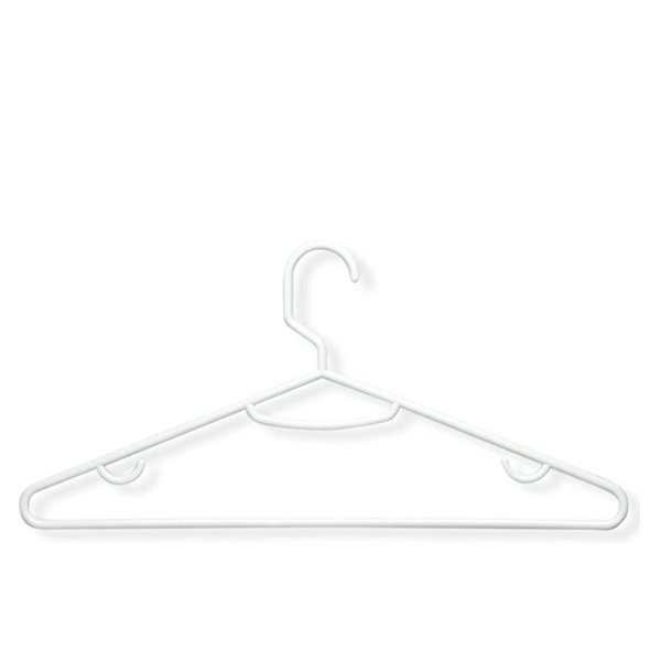 Recycled Plastic Hangers, 15-Pack, White