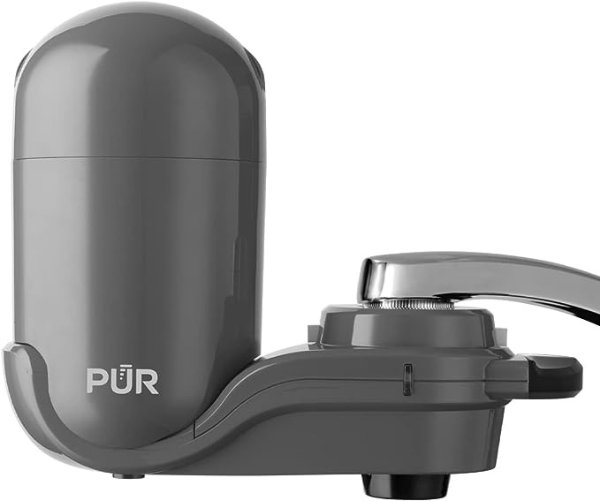 PLUS Faucet Mount Water Filtration System, Gray – Vertical Faucet Mount for Crisp, Refreshing Water, FM2500V