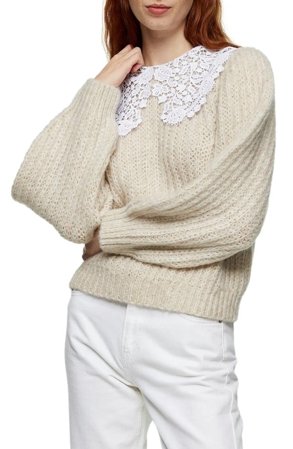 Crochet Collar Sweater