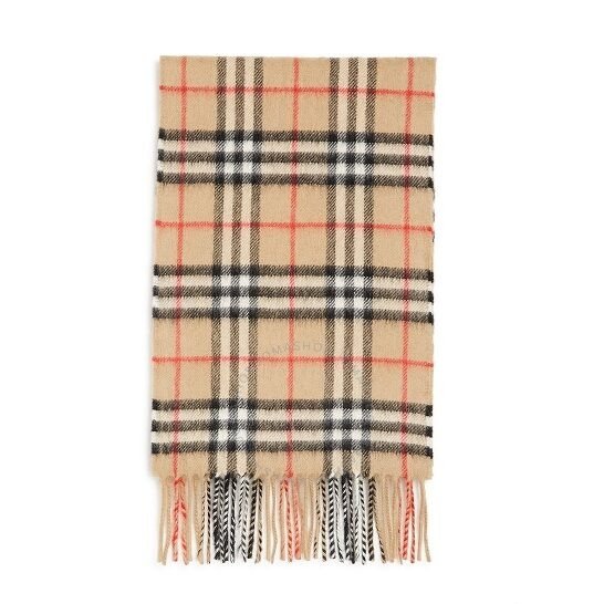 Kids The Mini Classic Vintage Check Cashmere Scarf In Archive Beige