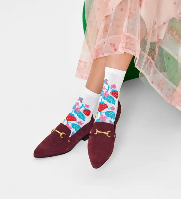 White Layla Ankle Sock | Hysteria | Happy Socks US