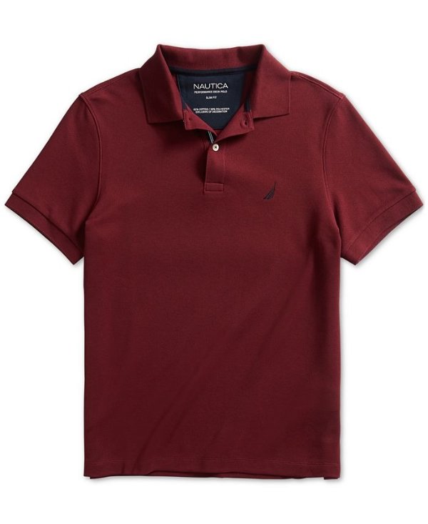 Men's Slim-Fit Solid Deck Polo