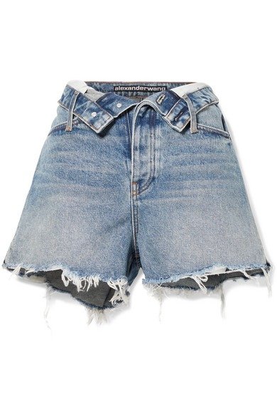 Bite Flip fold-over frayed denim shorts
