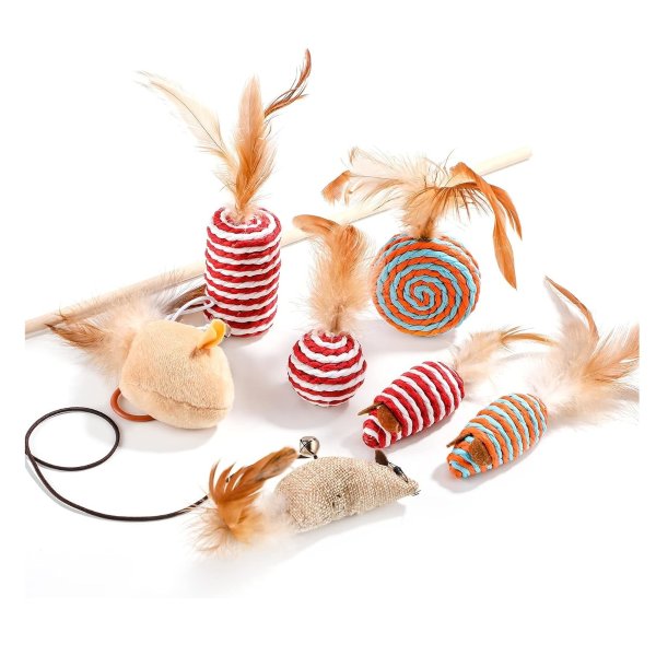 NVTED Cat Feather Toy Set of 7