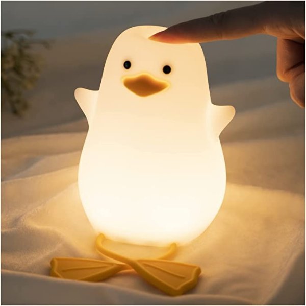 Cute Night Light for Kids, Kawaii SEEGUGUL Silicone Squishy Nursery Night lgiht for Baby Girls Gift, Portable Rechargeable LED Lamp with Touch Sensor for Teen Toddler Children Women