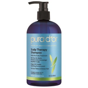 PURA D'OR Scalp and Dandruff Therapy Shampoo with Argan Oil and Tree Tea, 16 fl. oz
