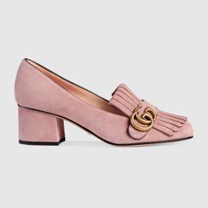 Gucci Suede mid-heel pump