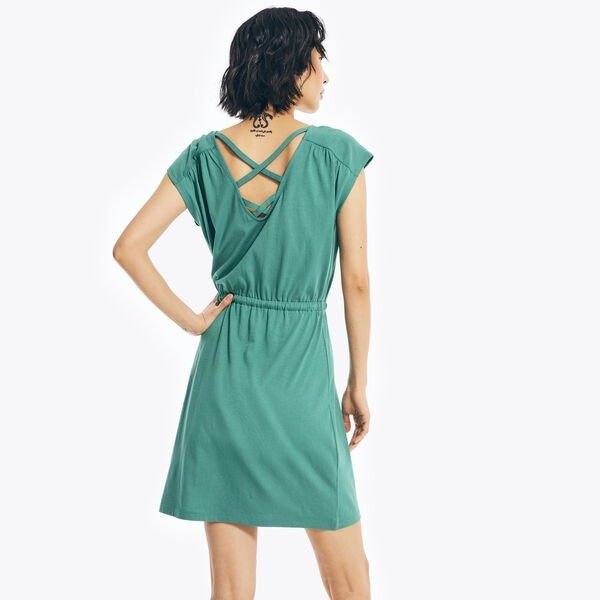 SUSTAINABLY CRAFTED CRISS-CROSS BACK DRESS