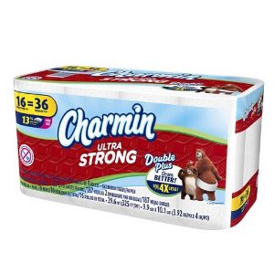 32-Pack/16-pack Charmin Ultra Strong or Ultra Soft Double Plus Toilet Paper 