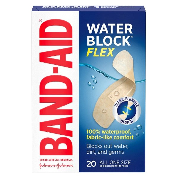 Water Block Flex Adhesive Bandages, All One Size