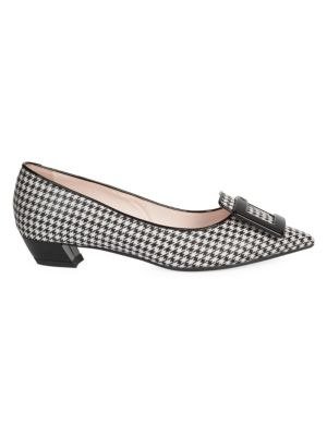- Gommettine Houndstooth Piping Ballerina Pumps