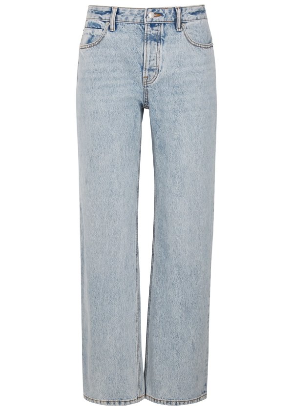 Light blue straight-leg jeans