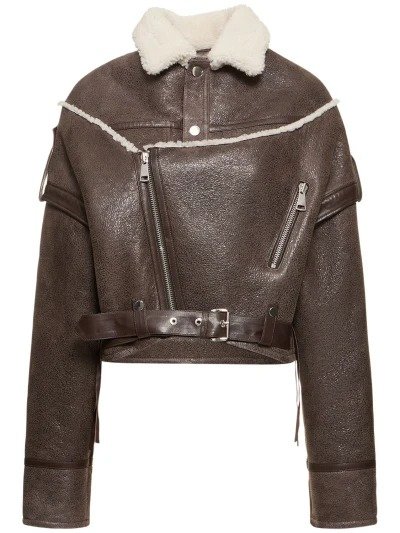 Oversize vintage shearling jacket