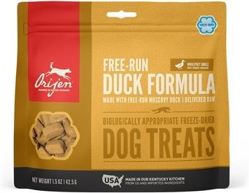 ORIJEN Free-Run Duck Formula Grain-Free Freeze-Dried Dog Treats, 1.5-oz bag - Chewy.com